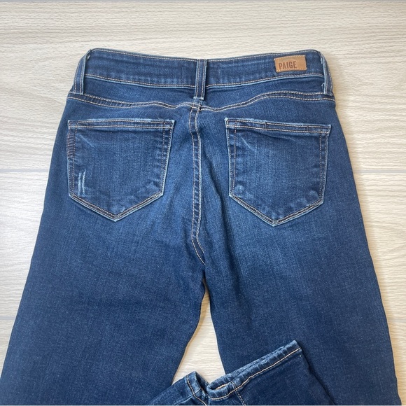 Paige Verdugo Skinny Dark Wash Mid Rise Blue Denim Jeans Women’s Size 26 - Picture 4 of 13
